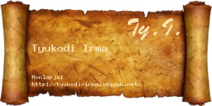 Tyukodi Irma névjegykártya